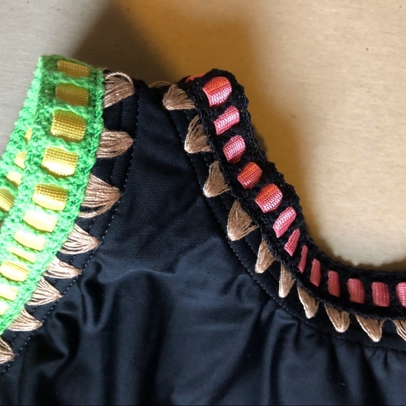 NWT Bar III Womens One Piece Swimsuit Medium Large Black Be-Weave It Open Back - Picture 6 of 8